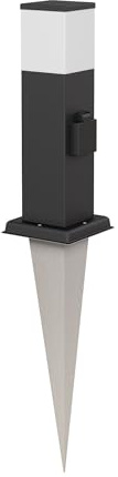 ledscom.de Pollerleuchte POLLY mit Erdspieß für außen, 35cm, schwarz, Steckdose, inkl. G9 Leuchtmittel, 596lm, weiß