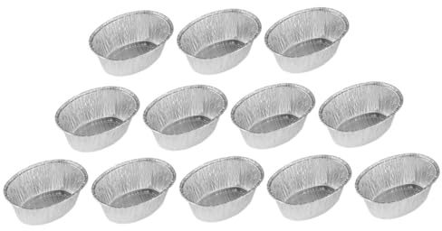 Homoyoyo 125Pcs Oval Disposable Tinfoil Baking Bowls for Oven Use Stackable Roasting Trays for Baking Cooking Serving Desserts Snacks and Casseroles Airflow Design for Even Heat