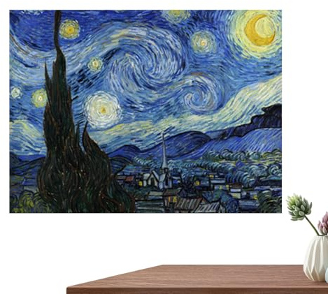 2000-teiliges Puzzle – Interaktives Puzzle für Erwachsene, lustig, Sternennacht von Vincent Van Gogh, einzigartige Wanddekoration für Zuhause, immersives Gehirnspiel, Aktivität für Paare