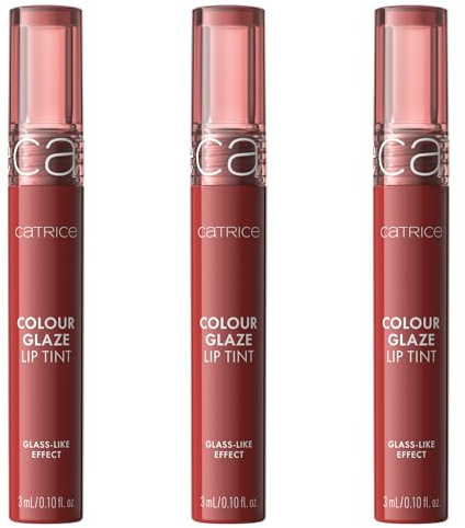 Catrice Colour Glaze Lip Tint, Lipgloss, Nr. 030, Rot, pflegend, Färbeeffekt, glänzend, strahlend frisch, vegan, ohne Parabene, ohne Mikroplastikpartikel, Nanopartikel frei, 3er Pack (3x3ml)