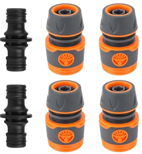 6 Pièces Embout Tuyau Arrosage, Raccord Garden, Kit de Raccords Tuyau D'arrosage, Extension Rapide du Tuyau, Raccord de Tuyau 13 mm (1/2 pouce), Raccords Gardena, pour Jardin et Lavage de Voiture