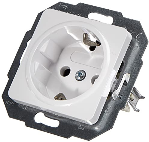 Kopp 949013004 Schutzkontakt-Steckdose CADIZ 16A, 250 V, ohne erhöhten Berührungsschutz, Arktis-weiß