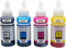 KING OF FLASH 664 Compatible with Epson 664 Ink Cartridges Bottle (T6641 T6642 T6643 T6644), for EcoTank ET-2500 ET-2550 ET-2600 ET-2650 ET-4500 ET-14000 L100 L110 L350 L355 L555 70ml each Bottles