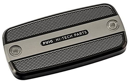 Puig 9262P Brems- und Kupplungsflüssigkeitsbehälterdeckel aus CNC-gefrästem eloxiertem Aluminium mit Hi-Tech-Design für Schutz und Ästhetik, Silber