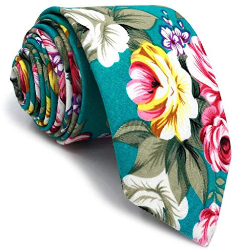 S&W SHLAX&WING Baumwolle Krawatten für Männer Dünne Floral bedruckt