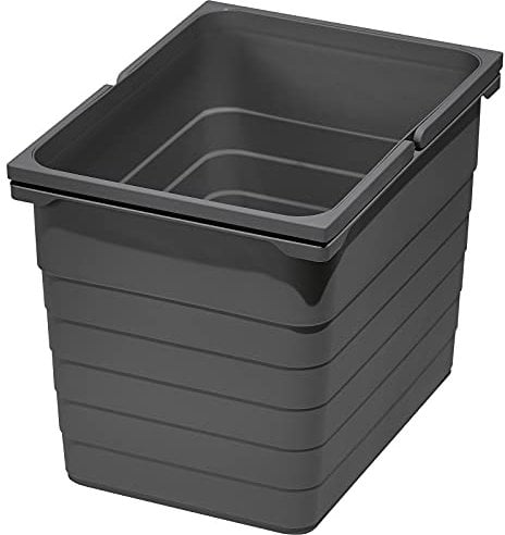eins2vier Abfallsammler Höhe: 310 mm Volumen 17 Liter 230 x 306 mm dunkelgrau 5060 Mülleimer Abfalleimer Abfalltrenner von SOTECH