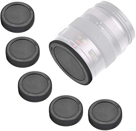 VBESTLIFE 5PCS Lightweight Portable Rear Lens Cover, Kunststoff-Objektivdeckel für DMC-GF3 / 2/1 G10 / 3/2/1 GH2 Micro 4/3, Schwarz