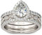 Jeulia [3 Stück Damen Halo Ringe Set Tropfen-Schliff Sterling Silber Ringe Set Schmuck für Verlobungsring Trauring Ehering (51 (16.2))