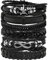 Manfnee Geflochtenes Lederarmband Punk Goth Rope Wrap Armband Armbänder Männer Frauen Verstellbar
