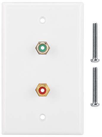 Fdit Double connecteur - Plaque murale avec prise centrale blanche - Prise murale pour caisson de basses, récepteur stéréo et autres appareils - Emballage multiple