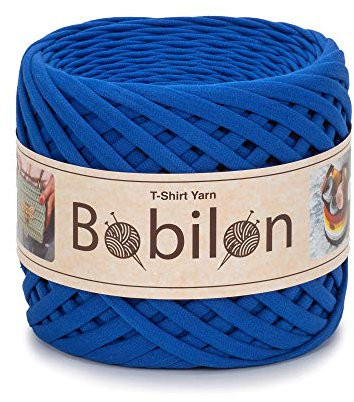 T-Shirt-Bio-Baumwollgarn, 7–9 mm, Häkeln, Stricken oder Makramee, 100 % Baumwoll-Jersey-Stoff, Ultramarin