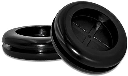 Flyshop Arandela Negra de 35 mm, diámetro Interior de 30 mm, nchufe de Goma sintética, Agujero de Taladro para cortafuegos, Ojales de Alambre, Redondos, de Doble Cara, 4 Unidades