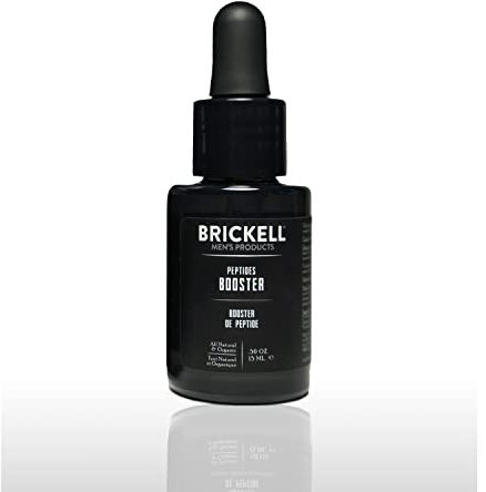 Brickell Men's Products Protein-Peptid-Gesichtsserum-Booster für Männer, natürlicher und organischer Protein-Peptid-Booster für das Gesicht zur Straffung und Wiederherstellung der Haut