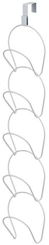 MengH-SHOP Cap Halter 5 Ringe Einstellbare Huthalter Abnehmbar Kleiderschrank-Haken Stapelbar Hängende Aufbewahrungshaken mit 1 Türhaken für Hut, Tasche, Krawatten, Schals, Handtaschen (Weiß)