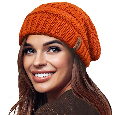 TOSKATOK Damen Warm Slouch Knit Winter Beanie Mütze mit Supersoft Velour Thermofutter Skimütze