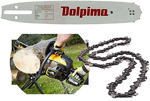 Dolpima Set Barra per Motosega 40 cm + Catena Motosega 56 Maglie - Passo 3/8 - 1,3 mm - 0,50 mm