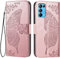 EASSGU Coque pour Oppo Find X3 Lite (6.43 inches) Etui Flip Magnétique avec 3 Fentes pour Cartes 1 Portefeuille, Housse - Or Rose