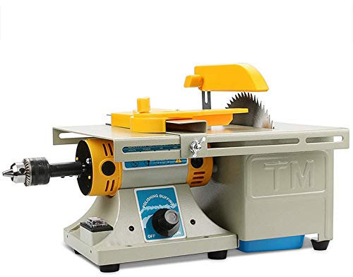 Mini Table Saw,Miniature Precision Table Saw, DIY Jewelry Lapidary Equipment, Benchtop Buffer Rock Grinder Polishing Machine 0-10000r/min, with Flexible Shaft