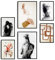 decomonkey | 6er Poster Set OHNE Bilderrahmen | Abstrakt Beige | 4 x DIN A4 & 2 x DIN A3 | Wohnzimmer Schlafzimmer Wandposter Blider Collage Modern Wanddeko Kunstposter Frau Schwarz Weiß Grau