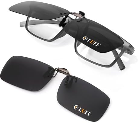 LUFF Polarisierte Unisex-Clip auf Sonnenbrille für verschreibungspflichtige Brillen-gute Clip-Stil Sonnenbrille für Myopie Brille im Freien/Fahren/Angeln (flip up style)