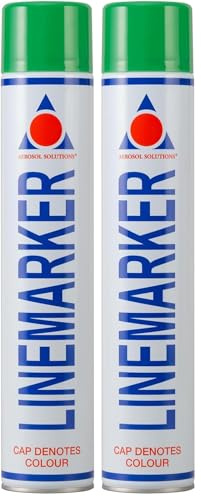 Aerosol Solutions Peinture de Marquage au Sol – Bombe Verte 750 ml, Spray de Traçage pour Gazon, Route, Sports – Pack de 1 (Lot de 2)