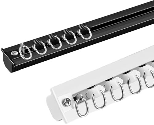 Unsichtbare Deckenvorhangschiene, Eingebettete Vorhangschiene, Verdunkelungs Gardinenschiene Für Die Unterteilung Von Büro, Wohnzimmer, Krankenhaus, Badezimmer ( Color : Black , Size : 2.5m/8.2ft(1.25