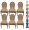 KCCRHIN Stretch Stuhlbezug Für Esszimmer Stuhlhusse Mit Runder Rückenlehne Stuhlbezug Hochzeit Stuhlhussen Für Esszimmerstühle Einfarbiger Stretch Dining Room Chair Cover,D 6pcs