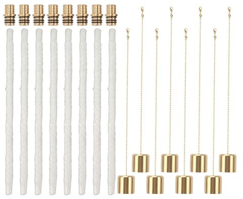 Topiky 8er Pack Weinflaschen Fackel Set, Messing Fackel Dochthalter, Kappen, Weinflaschen Fackel, Selbstgemachte Fackel Dekoration, Messing Taschenlampen Dochthalter mit Unterlegscheiben