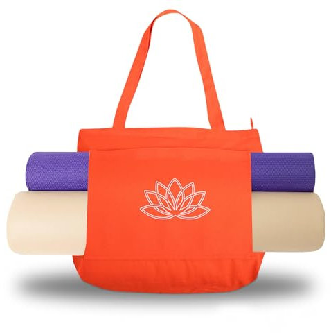 Hygge Beaute Tasche für Yogamatten, Orange/Abendrot im Zickzackmuster (Sunset Chevron), 17 L x 13.75 H x 5 W