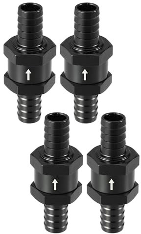 Hihaha Kraftstoff-Rückschlagventil Einweg/Inneres Rückschlagventil für Kraftstoff Benzin Diesel/Robust 0,47 12mm OD / 4 Stück Schwarz