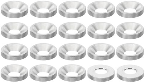 PATIKIL Rondelle a Testa Svasata M6, 20pz Diametro 15mm Altezza 2.8mm in Acciaio Inossidabile 304 Svasato Rondella Bullone Testa Svasata Rondelle Acciaio per Costruzione Industriale