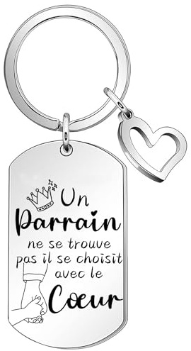VZIUYTRE Porte Clé Parrain Cadeau Parrain, Cadeau Parrain Marraine Demande Parrain Marraine, Porte Clef Personnalisé Cadeau Homme Anniversaire Cadeau Fête Des Pères veux tu etre mon parrain