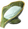 Porte-savon en forme de feuille unique, plateau drainant, porte-savon de salle de bain (vert)