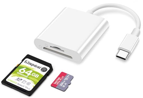 AIYEEN USB-C Memory Card Reader - SD/SDHC/SDXC & Micro SD/Micro SDHC/SDXC Adapter, Compatible with iPhone 15, MacBook Pro/Air, Galaxy S24 Ultra