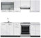 Vicco Küchenzeile Fame-Line, Weiß Hochglanz/Anthrazit, 240 cm, AP Marmor