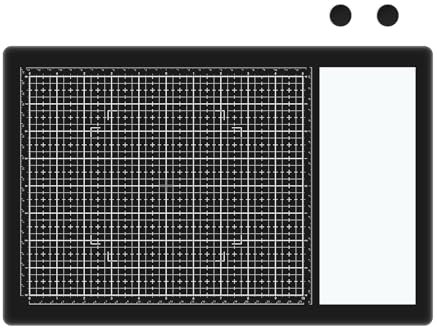 OTCRAFT Magnetische Glas-Bastelmatte; 40 x 26 cm, hitzebeständige Glas-Medien-Schneidematte mit Magneten, Rasterlinien und Messungen; zum Schneiden, Stempeln, Mischtechniken, Wärmeprägen und