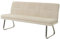 Sitzbank HWC-H70, Esszimmerbank Bank Polsterbank, Lehne Stoff/Textil Chenille Edelstahl gebürstet 180cm - Creme