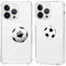 Olgary 2 Stück für iPhone 15 PRO 6,1 Zoll Hülle mit Fußball Funny Muster Durchsichtig Handyhülle Motiv, Transparent Hard PC Stoßfest TPU Bumper Dünn Schutzhülle Case