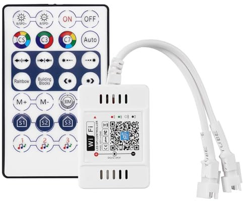 Jrifedptry DC12-24V 28 Tasti RF Controller WiFi APP Musica Telecomando Vocale per WS2812B WS2811 RGB LED Strip Light Home Dimmer
