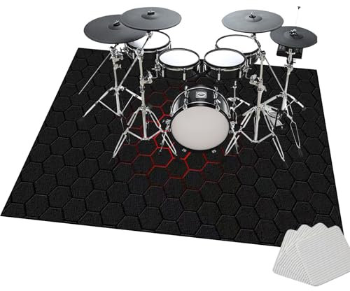 Schallschutz Teppich | Drum Teppich | Elektronische Schlagzeug Teppich | Schallschutzmatte für Bass Drum Snare | Drum Rug | 100 x 80 cm rutschfeste Trommel Teppiche | Music Carpet Innen und Außen