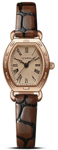Uhr Damen Armbanduhr Damen Uhr mit Großen Ziffern Analog Quarzuhr für Frauen mit Lederband