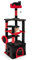 COSTWAY Gothic Cat Tree, 133cm Tall Cat Climbing Tower with Plush Perch, Platforms, Hammock, Condo, Spider Dangling Toy, Scratching Posts & Board, Indoor Multi-Level Kitten Activity Center, Halloween