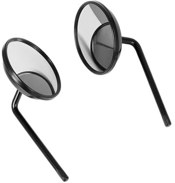 Motorrad-Rückspiegel Für Chopper Für Cruiser 1 Paar 22-25mm Schwarz Retro Motorrad Lenker Rückansicht Spiegel Runde Konvexen Clip-Auf Handlebar End Mirror(Black)