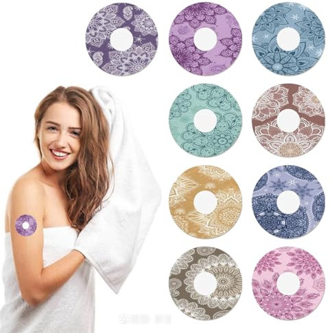 9 Pcs Freestyle Libie 2 Pflaster, Blutzuckermessgerät Zubehör, Wasserfeste & Atmungsaktiv Aufkleber, Wasserfeste Pflaster für Freestyle Libie, für Sport, Schwimmen, Duschen, Outdoor-Aktivitäten