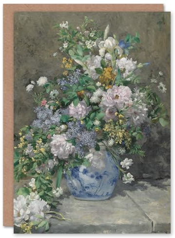 Artery8 Pierre Auguste Renoir Art Card Spring Bouquet in Vase