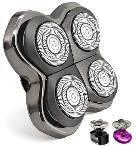 Pro 4 Rasierer-Ersatzköpfe für Schädel, Rasierer-Ersatzklinge für Pitbull Gold Pro, Silver Pro, Platinum Pro, Butterfly Kiss PRO Kopfrasierer, schwimmende 4 selbstschärfende Klingen, 1 Packung