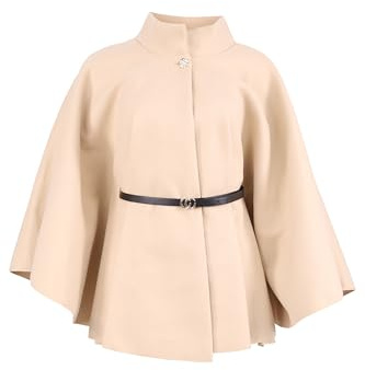 malito - Damen Cape Mantel - langarm Vintage Poncho modern & elegant - edle bequeme unifarbene Jacke - klassischer Umhang Freizeit & Alltag 4570 (Onesize XS-XL)