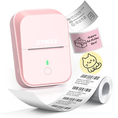 ETIKEZ PM260 Etiquetadora Bluetooth, Impresora Etiquetas Térmica, Rosa