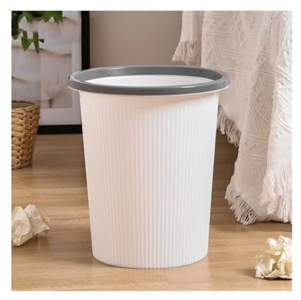 Largement utilisé Poubelle Ronde en Plastique sans Couvercle avec Anneau de Pression Convient for Le Salon, la Chambre, Cuisine, etc. Petit/Moyen/Grand(Petit)