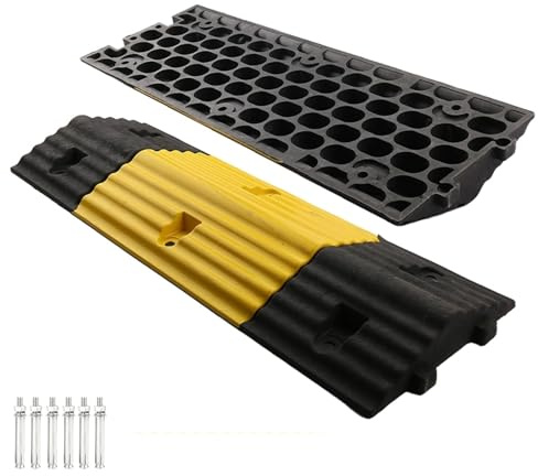 Gobba di velocità in gomma, dosso stradale 31x12x2,3 pollici giallo nero